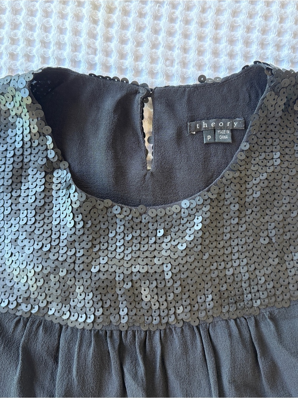 Theory Kids Black Sequin Yoke Top